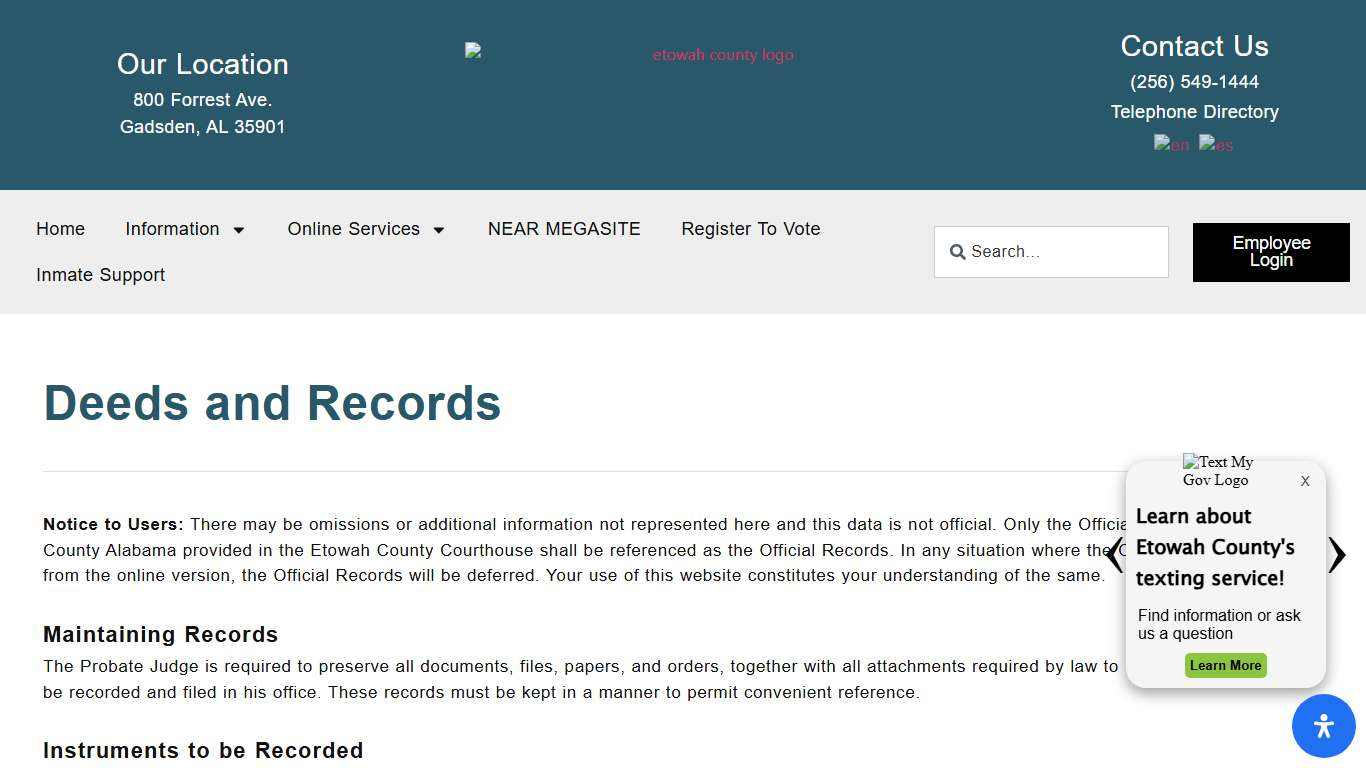 Deeds and Records - Etowah County
